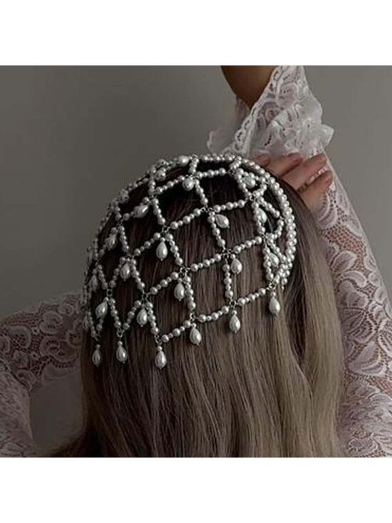 Accessories - Elegant Gold Pearl Fairy Headpiece - 1920s Flapper Hair Accessories for Women